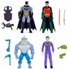 DC Comics, Batman e Robin vs. The Joker e King Shark, Action Figure da 10 cm, Giocattoli per Bambini e Bambine da 3 Anni in su