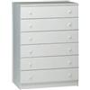 Sarmog Cassettiera 6 Cassetti Bianco 107x77x47 Cm di Sarmog