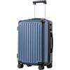 COOLIFE valigia trolley valigia rigida valigia trolley da viaggio realizzata in materiale ABS con lucchetto TSA maniglia telescopica e 4 ruote gemellari (blu scuro, 56cm)