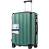 COOLIFE valigia trolley valigia rigida valigia trolley da viaggio realizzata in materiale ABS con lucchetto TSA maniglia telescopica e 4 ruote gemellari (verde scuro, 67cm)