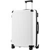 COOLIFE valigia trolley valigia rigida valigia trolley da viaggio realizzata in materiale ABS con lucchetto TSA maniglia telescopica e 4 ruote gemellari (Bianco, 77cm)
