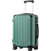 COOLIFE valigia trolley valigia rigida valigia trolley da viaggio realizzata in materiale ABS con lucchetto TSA maniglia telescopica e 4 ruote gemellari (verde scuro, 56cm)