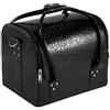 Joligrace Valigetta Trucchi Professionale Porta Trucchi Valigetta per Cosmetici Grande Borsa Cosmetici Trousse Make Up Organizer Beauty Case da Viaggio 30x 24,5 x 25,5 CM, Nero