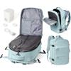 WEPOET Zaino da Viaggio 47x33x20 con Sottovuoto Vacuum Backpack Aereo Bagaglio a Mano Zaino Easyjet 45x36x20 Con Pompa Donna Uomo Zaini Casual Porta PC 15.6 Pollici(Azzurro)