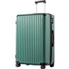 COOLIFE valigia trolley valigia rigida valigia trolley da viaggio realizzata in materiale ABS con lucchetto TSA maniglia telescopica e 4 ruote gemellari (verde scuro, 77cm)