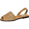 C.Ortuño Avarcas - Sandali estivi da donna in vera pelle, con glitter Espandrillos Menorquinas Menorca (oro, sistema di misura delle scarpe, per adulti, donne, numerico, M, 40), gold, 40 EU