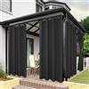 BONZER Tende da esterno per patio, impermeabili, spesse, con occhielli per la privacy, blocco della luce solare, tende esterne per veranda, pergola, gazebo, 1 pannello, 213 x 213 cm, antracite