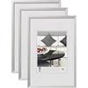 walther design Chair AJ030S3 - Cornice portafoto in alluminio, 20 x 30 cm, confezione da 3, argento