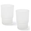 joeji's Kitchen Joeji's - Set di 2 bicchieri di ricambio in vetro smerigliato, con porta spazzolino igienico, design elegante e pratico, dimensioni standard