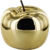 HOME DECO FACTORY - HD0529 - Statua Mela Dorata in Ceramica - Elegante Decorazione Interna H13cm - Finitura Lucida - Design Moderno - Ideale per Tavolo o Scaffale - Colore Dorato - Altezza 13cm