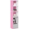 Furinno Pasir Libreria a 5 ripiani aperti, rosa/bianco