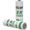 ViCep 2-Pack ER14505 AA 3.6V Batteria al litio Li-SOCL₂ 2700mAh LS14500 Compatibile con il sistema di sicurezza domestica, il sistema di lettura dei contatori Non ricaricabile