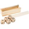 Set gioco dadi in legno di faggio con scatola Celine personalizzate o neutre