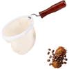 VIFERR Filtro per caffè Riutilizzabile, Sacchetto Filtro in Tessuto di Flanella Filtro per tè Gocciolatore per caffè Lavabile con Manico in Legno per Bar (Grande)