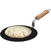 Yuktha Tawa in ferro per Roti, Chapati, Dosa Loha Tawa con manico in legno Premium, 100% privo di tossine, lunga durata, nero