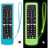 Angrox 【Confezione da 2】 Custodia protettiva in silicone per LG TV Remote Glow in the Dark, per telecomando LG Smart TV AKB75095307 AKB75375604 AKB74915305 (verde luminoso + blu)