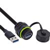 Inline Cavo USB A protetto, IP68, schermato, USB A femmina a maschio, cavo da 50 cm integrato, collegamento USB resistente alle intemperie per tecnologia ed esterni, 69927S