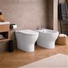 Azzurra Ceramica Coppia Sanitari WC da Terra e Bidet Collezione Pratica Ceramica Bianca con Sedile Incluso ,