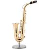 Atyhao Modello di sassofono, replica di sassofono contralto in miniatura da 14 cm con supporto e Mini strumento musicale per sassofono decorazione domestica