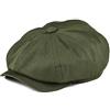 BOTVELA Cappello da Uomo Piatto, 100% Cotone, Coppola, Cappello da Golf, Verde Militare, 7.125