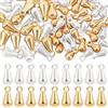 Beebeecraft 1 Scatola da 80 Pezzi in Ottone Placcato Oro 18K e Argento Sterling Ciondoli A Goccia Estensori per Catene Pendenti Pendenti Perline con Anello per Gioielli Fai da Te Creazione di Collane