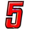 4R Quattroerre.it Numero Racing 5 Slim, Rosso, 10 x 6,5 cm
