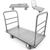 VEVOR Carrello da Trasporto a Piattaforma Capacità Carico max. 1202,02 kg, Carrello con Pianale Maniglia Doppia Pianale per Trasporto di Pacchi Merci Traslochi 1220 x 610 x 920 mm Ruote Girevoli