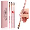 Granvoo 3 Pezzi Pennelli Acrilici per Unghie Taglia 8/10/14, Nail Art Design Pennello Brush, Pennelli Versatili per Unghie per Decorazione di Nail Art, Pennello per Polvere Acrilica per Manicure DIY