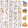 BSITSSS 20 Fogli Halloween Tatuaggi Temporanei, Tatuaggi Finti Halloween, Zucca Fantasmi Zombie Brillantini Tattoo Temporanei per Make Up Masquerade Cosplay Feste Party Compleanno Regalo
