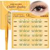 QUEWEL 36 PCS Ciuffetti Ciglia Finte,ciglia autoadesive scintillanti da 9-12 mm, ciglia a grappolo naturali con pinzetta, senza colla, facili da usare anche per i principianti (BP-01)