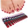 Mwoot 336Pcs Fake Toenail Tips Set, 12 Sets Solid Colors Nail Art Toe Decoration Full Cover French False Toe Nail Tips for DIY Salon Foot Manicure Sticker Tools