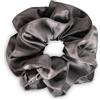 SXQLYH Elastico per capelli Scrunchie in raso per donna, elastico per capelli tridimensionale, morbido ed elastico, per coda di cavallo, per donne e capelli lunghi (grigio scuro)