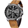 NIBOSI Orologi da uomo analogico al quarzo cronografo impermeabile data luminosa oro rosa argento orologio da polso uomo moda casual orologi per uomini classico elegante regalo in pelle oro nero