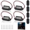 NIRJIK Set di 4 luci per targa a LED, 12V-24V, luce per targa con 6 LED SMD, impermeabile, antipolvere, antiurto, facile installazione universale per auto, camion, rimorchi, roulotte, SUV