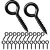 Qrity 20 Pezzi Viti per Occhielli 23mm, Gancio a Spirale in Legno, Vite Oculare, Gancio a Vite, Viti a Testa Tonda, Nero
