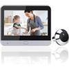 Diyeeni Spioncino Digitale Wireless per Porta, Telecamera di Sicurezza Digitale LCD 1080P con Monitor 4,3 Pollici, Spioncino 120 Gradi, Visione Notturna IR, Rilevamento del