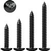 Qrity 50 Pezzi M3x10mm Viti Autofilettanti in Acciaio al Carbonio, Vite di Legno Rotonda Nero, Viti con Testa a Croce, per Plastica Legno Metallo