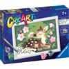 RAVENSBURGER, CREART Ravensburger - creart serie e: cerbiatto fra i fiori, kit per dipingere con i numeri, contiene una tavola prestampata, pennello, colori e accessori, gioco creativo per bambini 7+ anni
