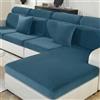 Ystyle Copriseduta Divano Elasticizzato, Copri Cuscini per Divano Velluto, Universale Copricuscini Divano, Copri Seduta Divano, Copricuscini Natalizio per Divani (Grande 1 Posto, Blu Pavone)