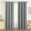 Ystyle Tenda Oscurante Per Interni Effetto Lino 2 Pezzi, 140x260cm, Moderne Natalizio Tenda Termica Isolante Freddo E Caldo Con Anelli, da Soggiorno Letto Cameretta Bambina, Grigio Chiaro