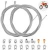 Paicreate 2 Pack Cavo Acceleratore Universale Moto 2m Diametro Ø1.5mm & Ø1.1mm + 9 Terminali, Quad Kit Cavo Acceleratore per Cavo Frizione Moto Bicicletta Scooter