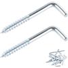 Ctyjia 20 Pezzi Ganci a Vite, Viti a Gancio a L, Gancio a Forma di L, viti ad Angolo Retto in Acciaio al Carbonio, per Appendere Oggetti, M2,8 x 35 mm