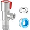 Ctyjia 1 Pezzi Valvole Angolari in Acciaio Inox, Valvola di Regolazione 1/2, Valvola Angolo Del Rubinetto con Nastro in PTFE, per Acqua Calda Fredda, Rosso