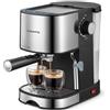VINATO Caffettiera Espresso 15 Bar con Montalatte Professionale, Piccola Caffettiera Espresso per Cappuccino, Latte & Macchiato