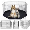 VEVOR Recinto per Cani, Confezione da 8 Pannelli, 760 mm x 610 mm Box per Cani Pieghevole in Metallo, per Interni Esterni con Porta, Tappetino in Tessuto Oxford 600D, per Cani e Altri Piccoli Animali