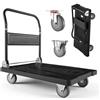VEVOR Carrello Pieghevole da Trasporto Capacità Carico max. 453,59kg, Carrello con Piattaforma Pieghevole Salvaspazio Dimensioni Piegate 895x595x290 mm Maniglia di Spinta per Traslochi Pacchi Merci