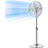 VEVOR Ventilatore a Piantana Industriale 55W, Ventilatore a Piedistallo Oscillante Max 75° con 3 Velocità a Basso Rumore, in Acciaio Colore Argento, per Uso Commerciale Garage Negozi Fabbriche