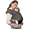 Boba Wrap - Fascia Elastica Porta Bebè Neonato, Portabimbo Facile dalla nascita a 15kg (Dark Grey Organic)