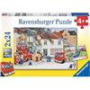 Ravensburger 08851 - dai Pompieri; Puzzle 2 x 24 Pezzi