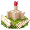 Ocean 5 Kubb Gioco Originale Vichingo | Gioco in Legno di Alta qualità in Una Borsa di Stoffa con Figure enormi | Set di Scacchi svedesi | Set di Scacchi in Legno per Bambini e Adulti |